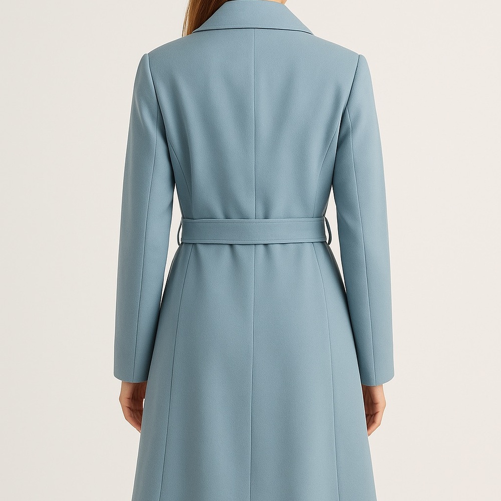 Ralph Lauren Black Label Sky Blue Trench Coat - Picture 2 of 4